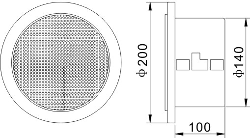 YDC-K Ceiling speaker dimension