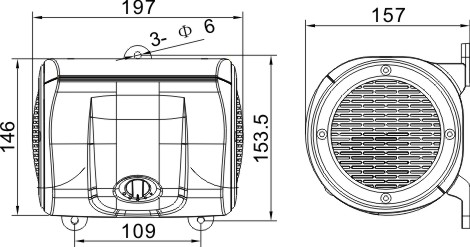 YDC-S Double face speaker dimension